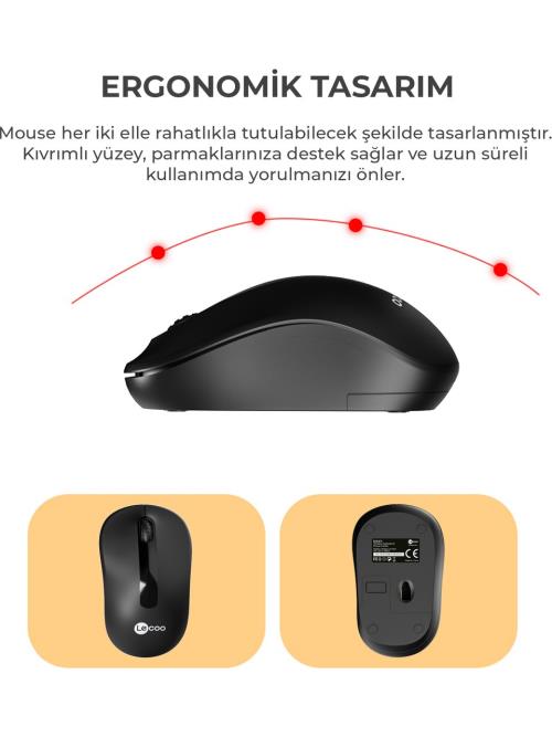 Lenovo Lecoo KW211 Kablosuz Türkçe Q Klavye & Mouse Set Siyah SİYAH KLAVYE MOUSE SET